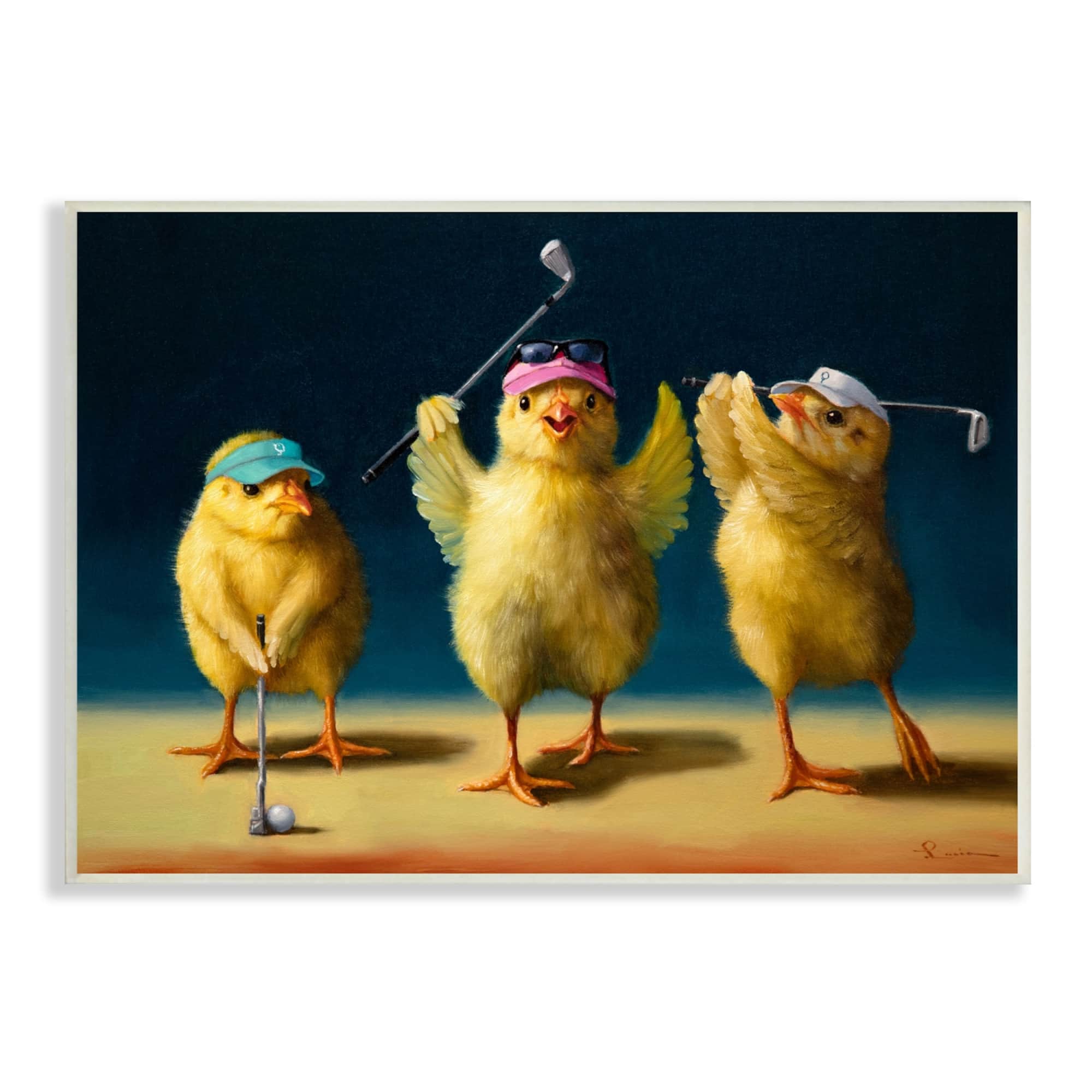 Stupell Industries Golfer Chicks Wearing Sports Visors Golf Clubs Wall Plaque Art
